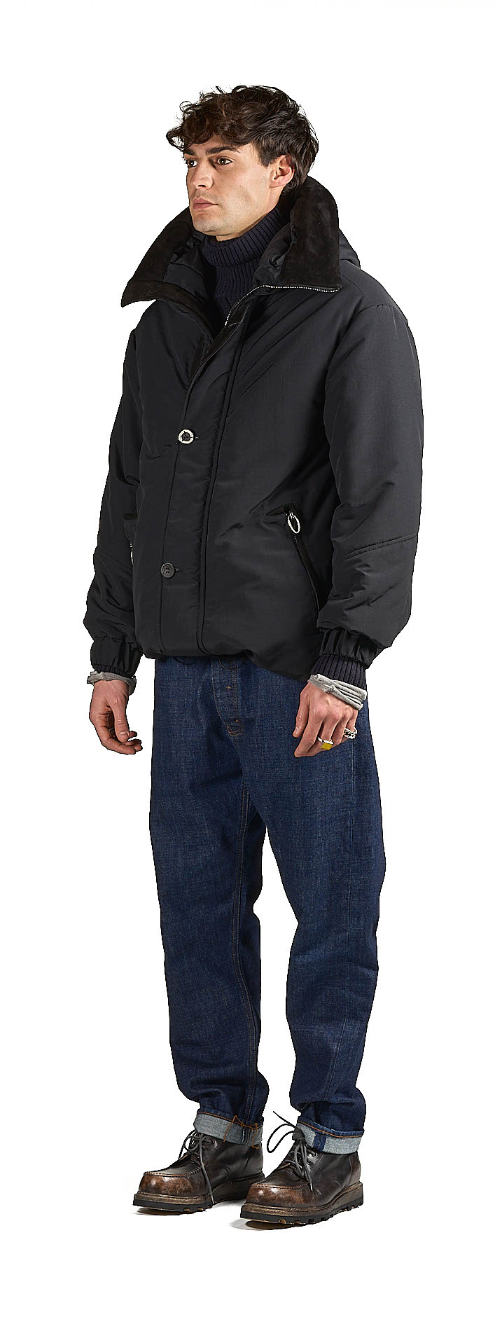DANIELE BASTA LEATHER AND SILVER JACKET 